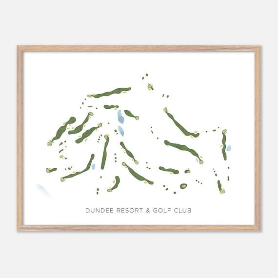 Dundee Resort & Golf Club Modern Minimalist Watercolor Golf Map Poster