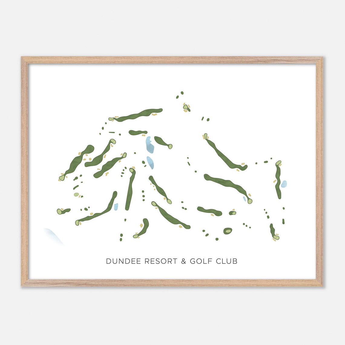 Dundee Resort & Golf Club Modern Minimalist Watercolor Golf Map Poster