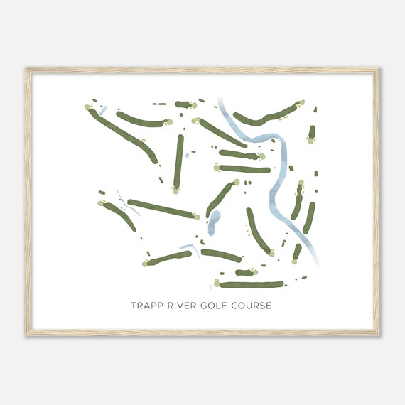 Trapp River Golf Course Wisconsin Modern Watercolor Map Golfer Gift Golf Wall Art Golf Poster Print Course Layout