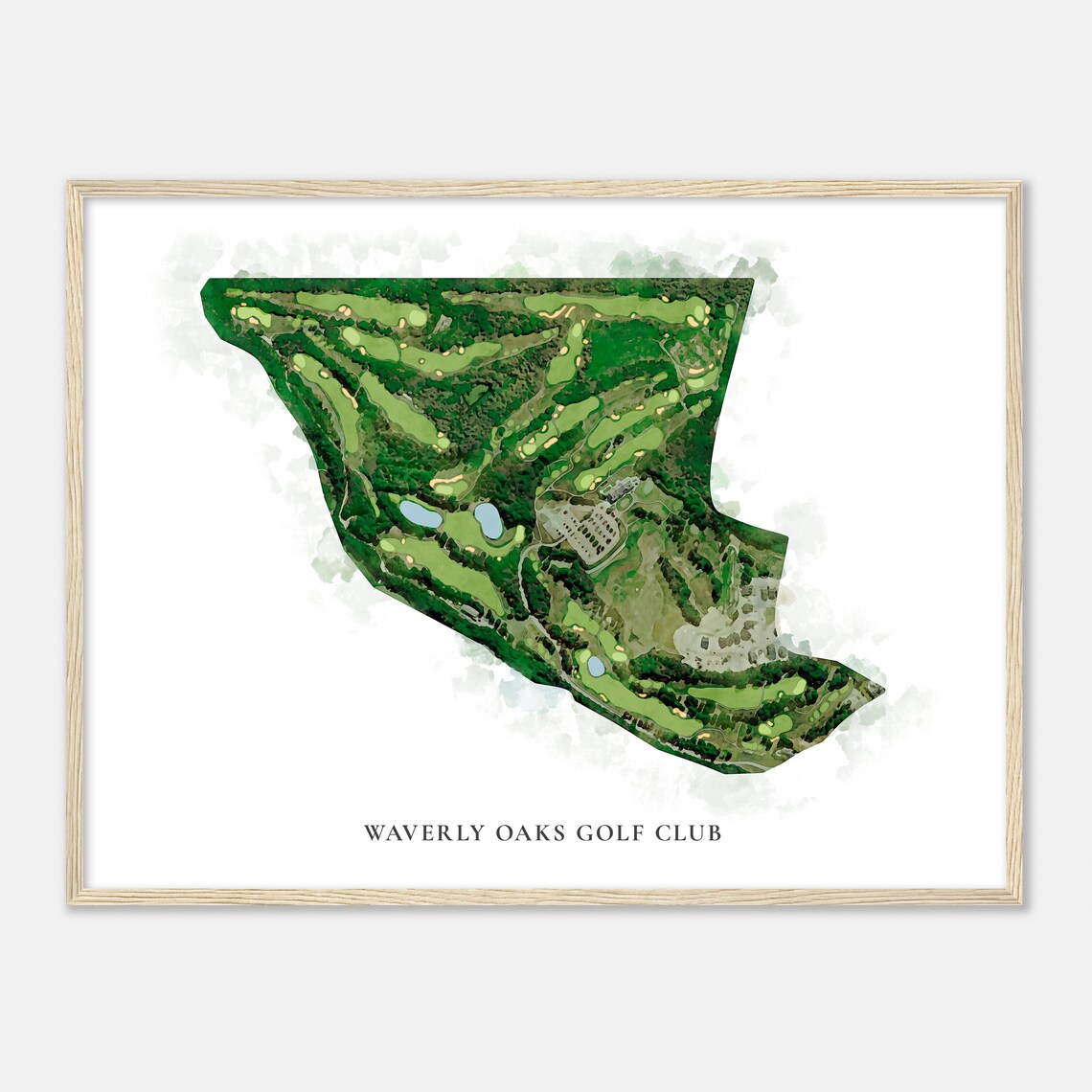 Waverly Oaks Golf Club Massachusetts Classic Watercolor Map Golfer Gift Golf Wall Art Golf Poster Print Course Layout - Image 2