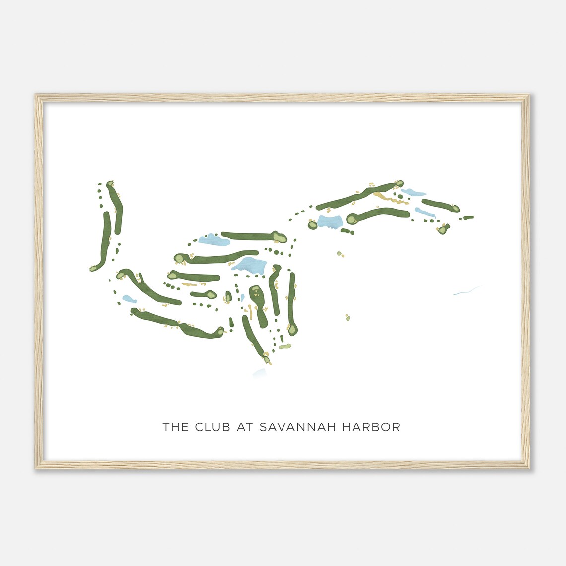 The Club At Savannah Harbor Georgia Modern Watercolor Map Poster
