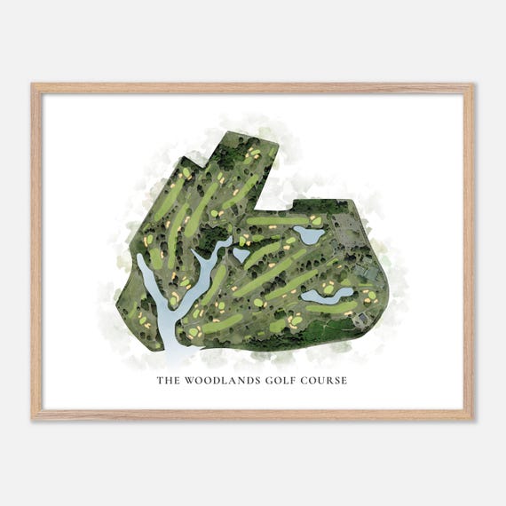 The Woodlands Golf Course In Hampton Virginia Classic Watercolor Map Golfer Gift Golf Wall Art Golf Poster Print Course Layout