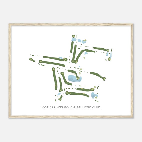 Lost Springs Golf Athletic Club Arkansas Modern Watercolor Map Golfer Gift Golf Wall Art Golf Poster Print Course Layout