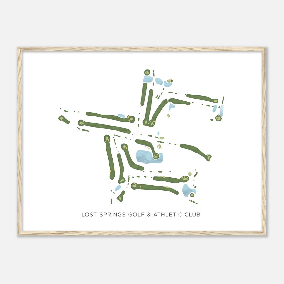 Lost Springs Golf Athletic Club Arkansas Modern Watercolor Poster