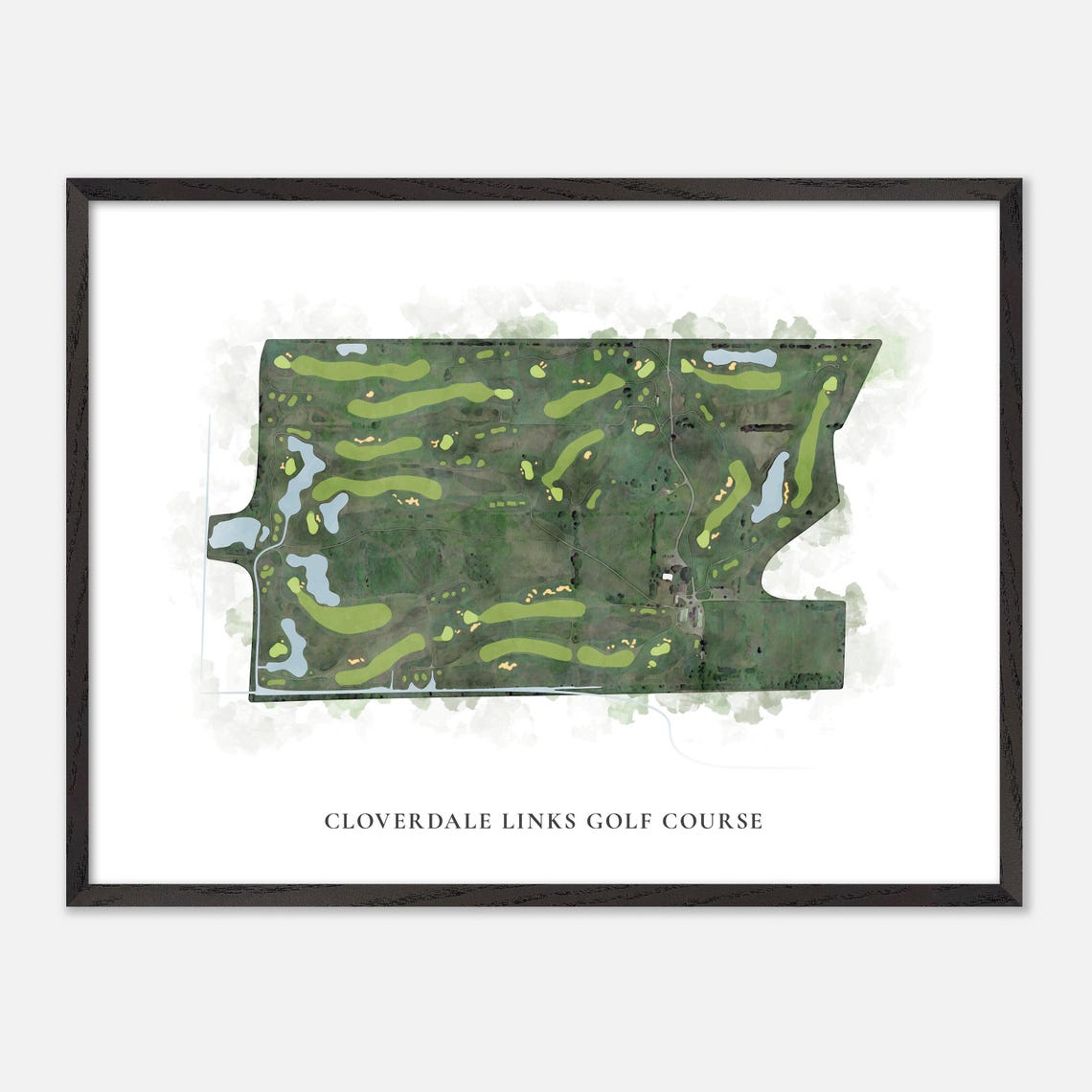 Cloverdale Links Golf Course Canada Classic Watercolor Map Poster - Image 4