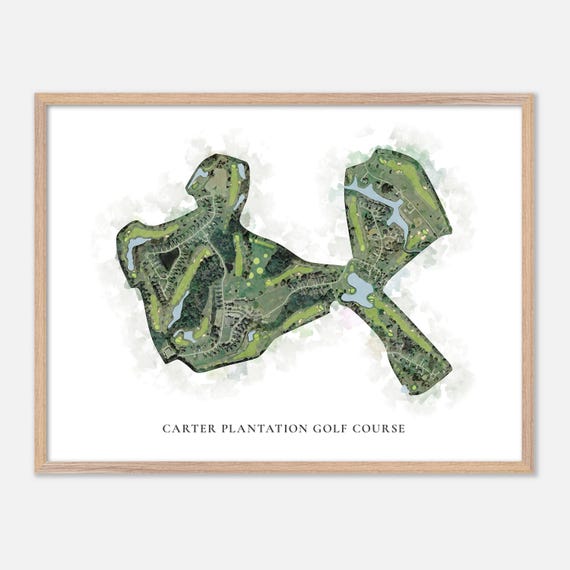 Carter Plantation Golf Course In Springfield Louisiana Classic Watercolor Map Golfer Gift Golf Wall Art Golf Poster Print