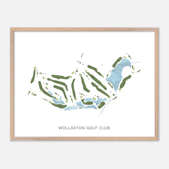Wollaston Golf Club In Milton Massachusetts Modern Watercolor Map Golfer Gift Golf Wall Art Golf Poster Print Course Layout