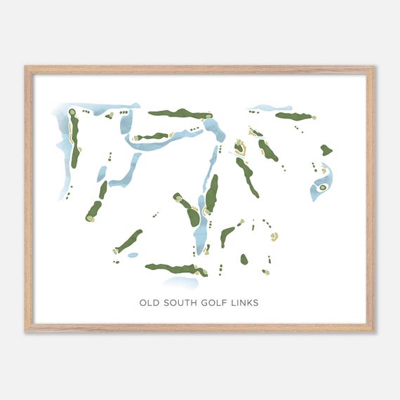 Old South Golf Links In Bluffton South Carolina Modern Watercolor Map Golfer Gift Golf Wall Art Golf Poster Print Course Layout