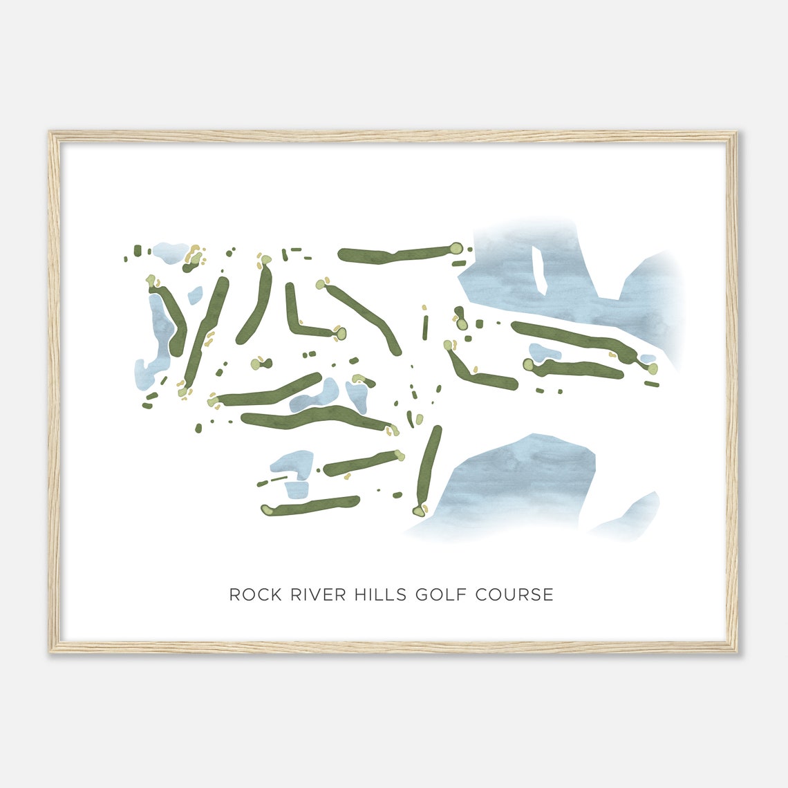Rock River Hills Golf Course Wisconsin Modern Watercolor Map Golfer Gift Golf Wall Art Golf Poster Print Course Layout - Image 2