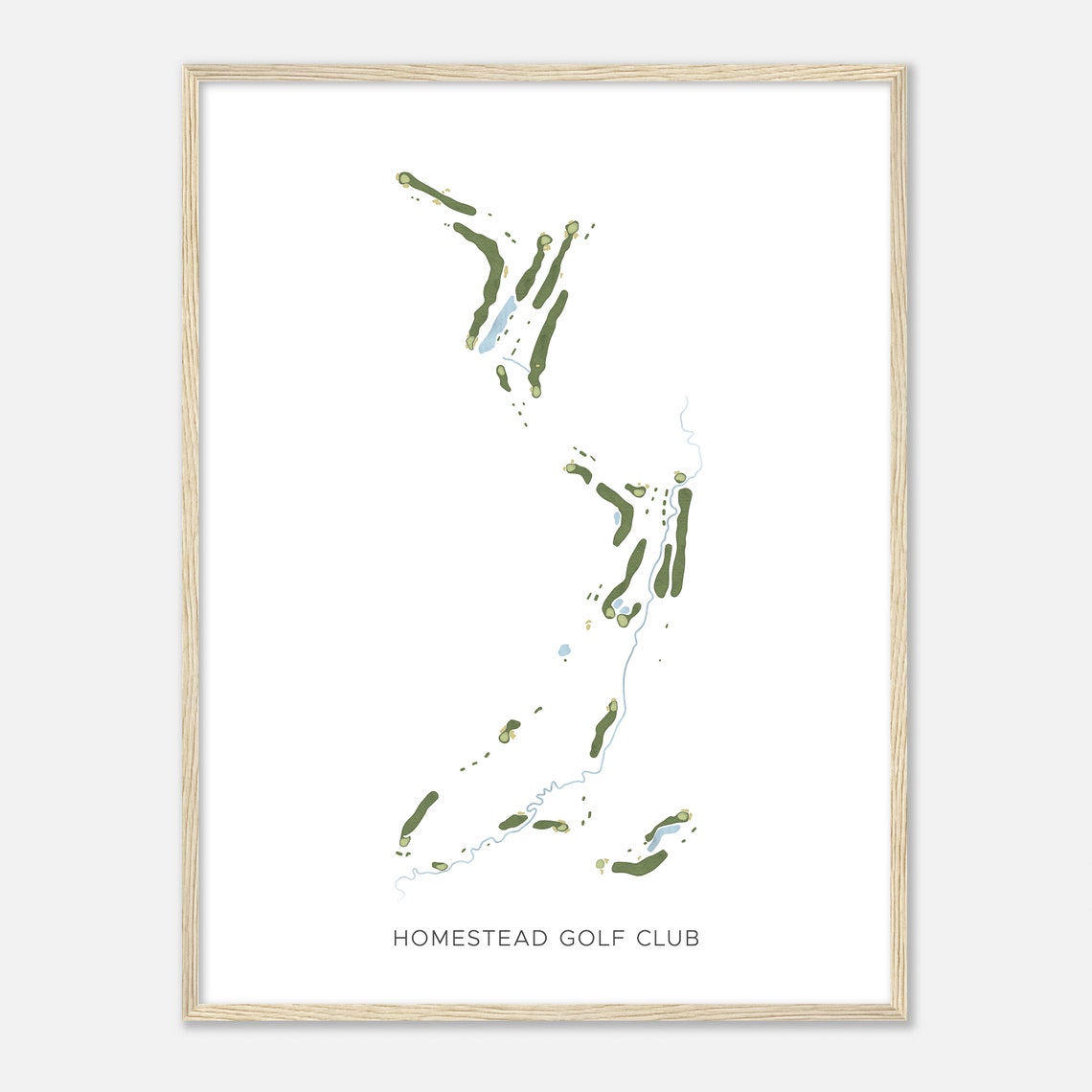 Homestead Golf Club Minimalist Modern Golf Course Map Poster