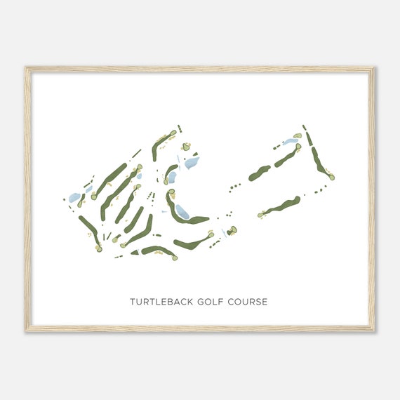Turtleback Golf Course Wisconsin Modern Watercolor Map Golfer Gift Golf Wall Art Golf Poster Print Course Layout