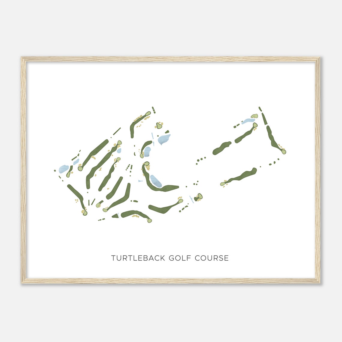 Turtleback Golf Course Wisconsin Modern Watercolor Map Golfer Gift Golf Wall Art Golf Poster Print Course Layout