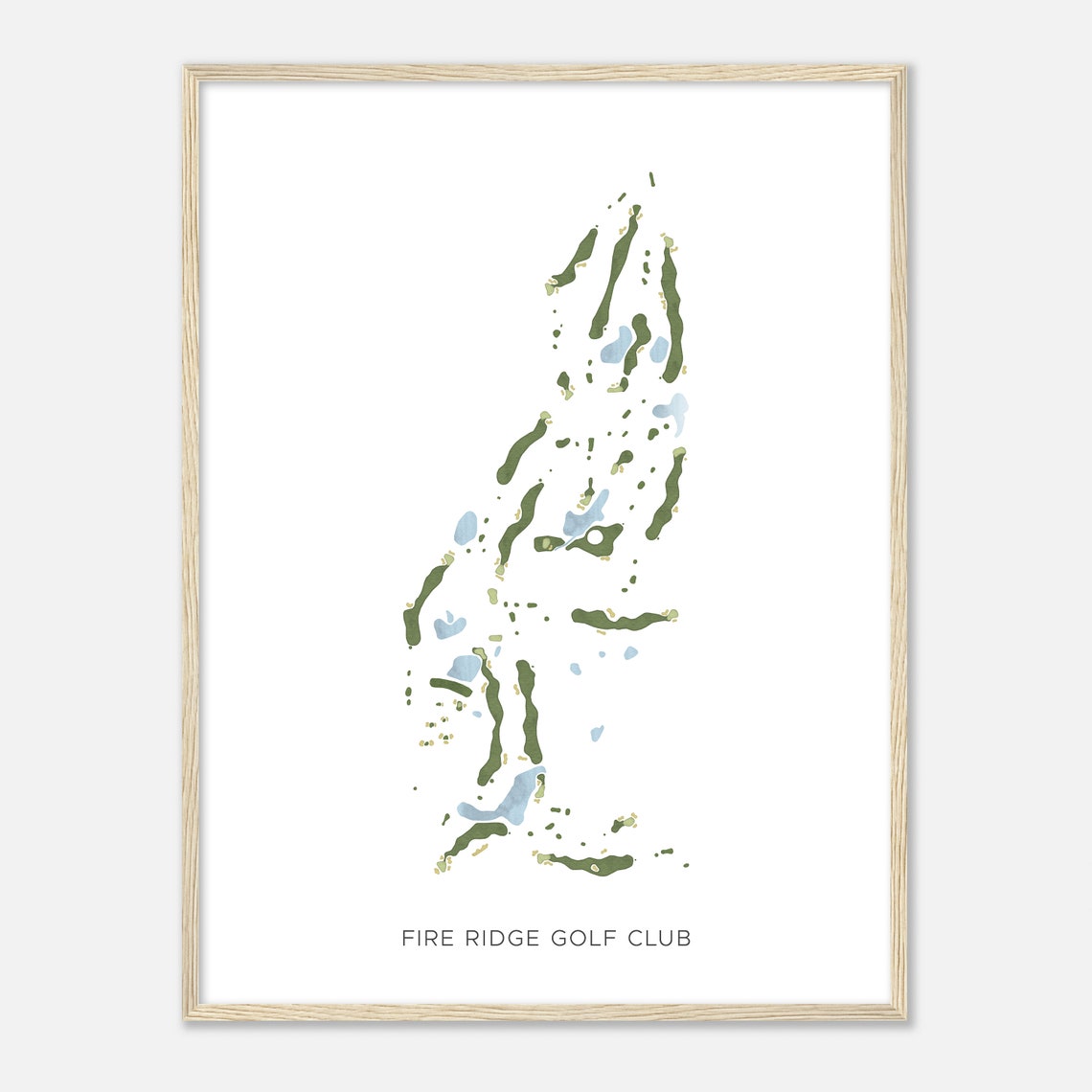 Fire Ridge Golf Club Modern Minimalist Golf Layout Map Poster