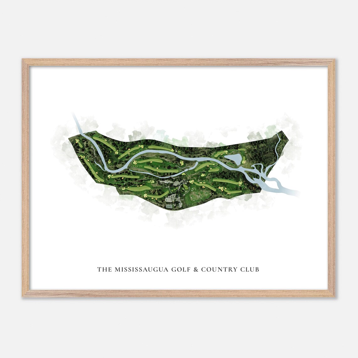 The Mississaugua Golf Country Club Classic Watercolor Map Poster