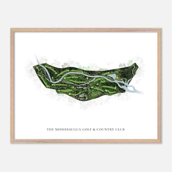 The Mississaugua Golf Country Club Classic Watercolor Map Poster