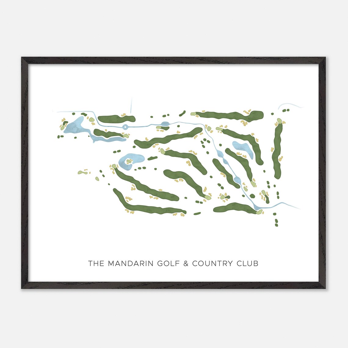 The Mandarin Golf Country Club Modern Watercolor Course Map Poster - Image 4