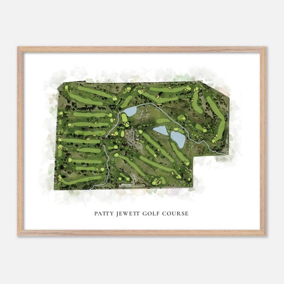Patty Jewett Golf Course In Colorado Springs Colorado Classic Watercolor Map Golfer Gift Golf Wall Art Golf Poster Print