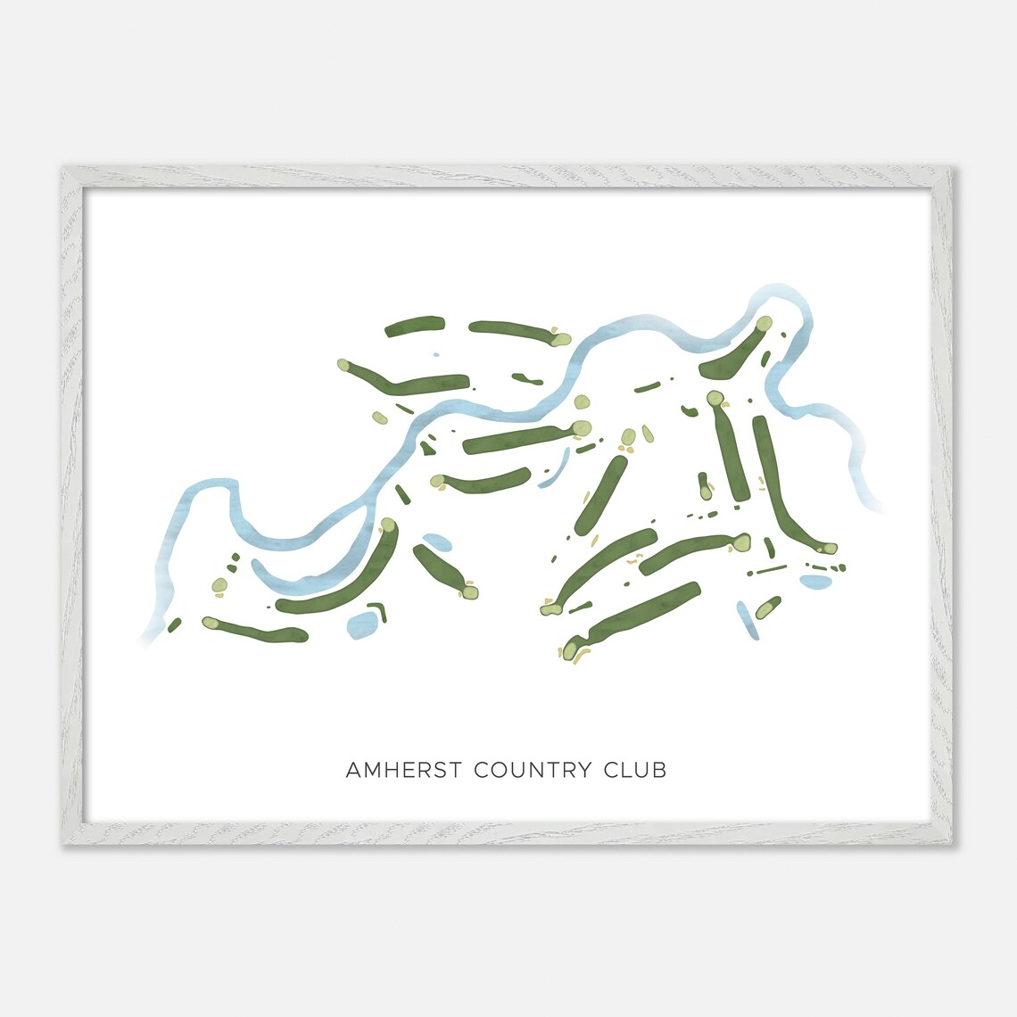 Amherst Country Club New Hampshire Modern Watercolor Map Poster - Image 4