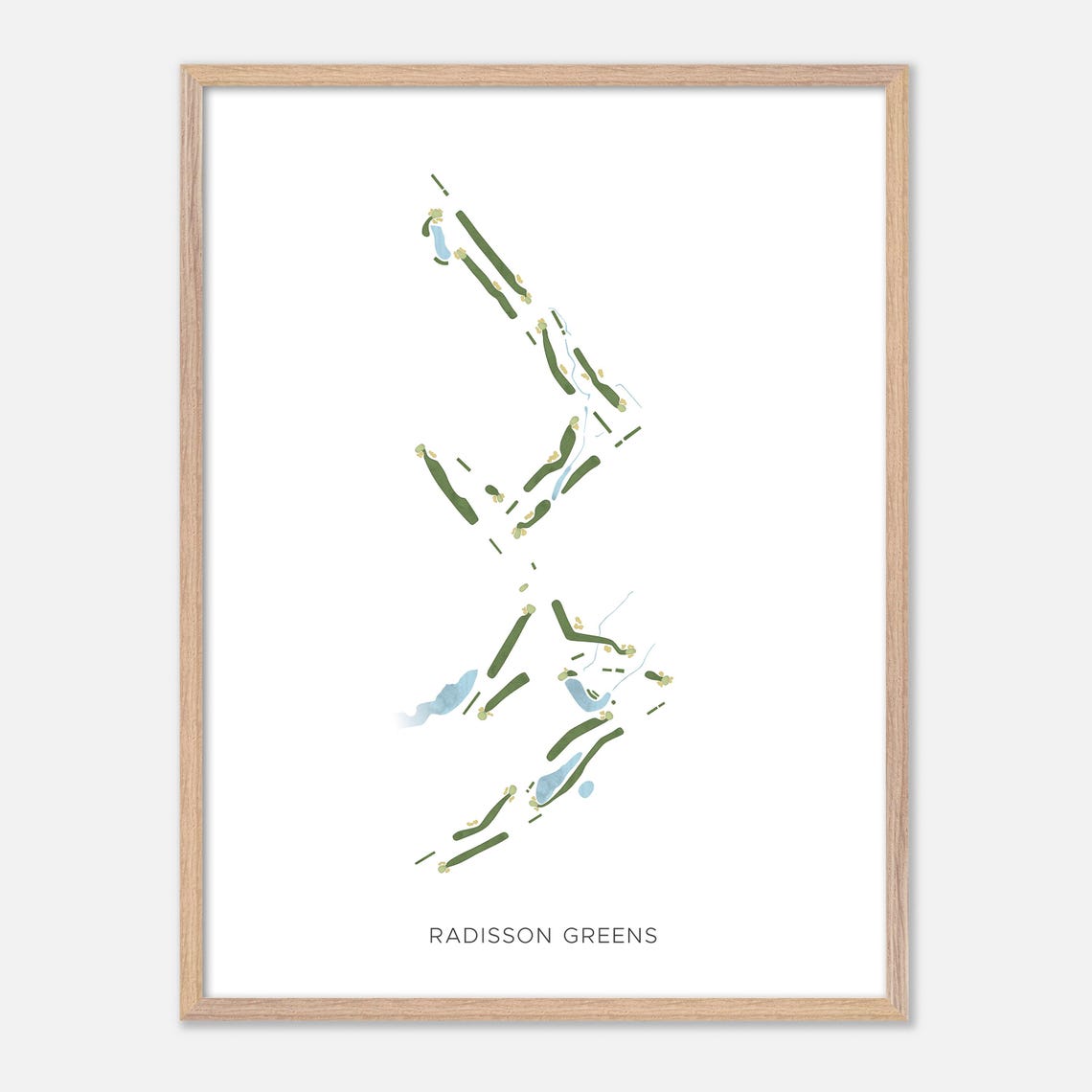 Radisson Greens New York Minimal Course Layout Map Art Poster - Image 2