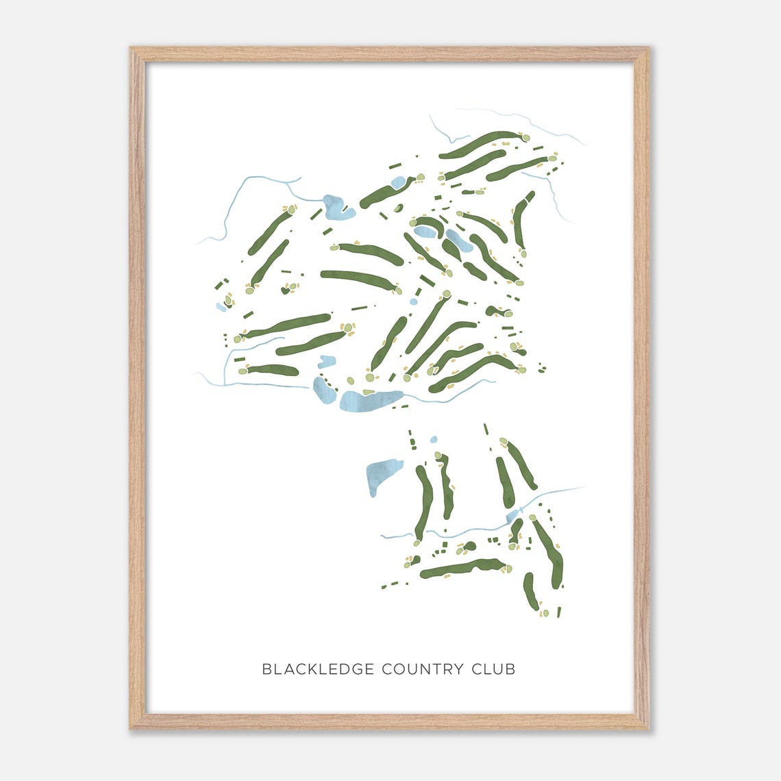 Blackledge Country Club In Hebron Connecticut Modern Watercolor Map Golfer Gift Golf Wall Art Golf Poster Print Course Layout - Image 2