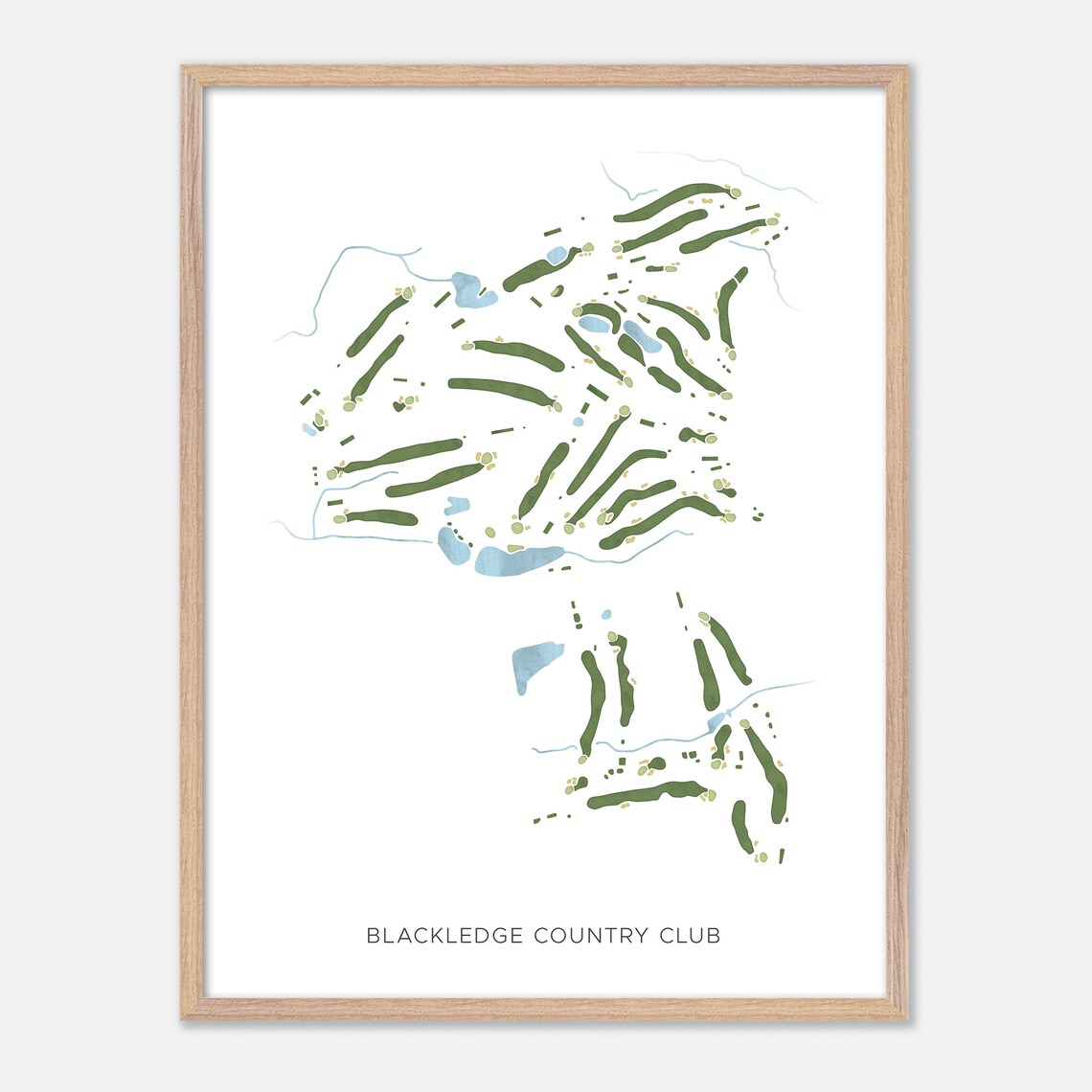 Blackledge Country Club Modern Watercolor Golf Map Gift Poster - Image 2