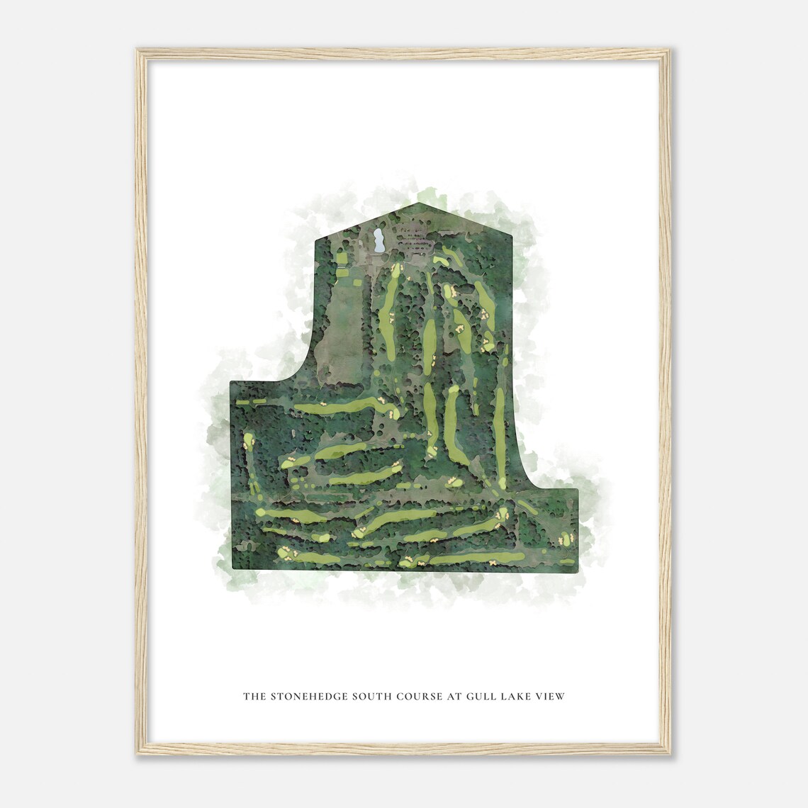 Stonehedge South Course Gull Lake View Watercolor Map Poster - Image 2