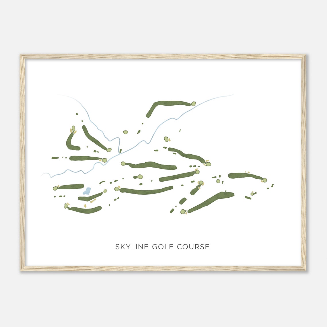Skyline Golf Course Watercolor Course Map Golfer Gift Poster