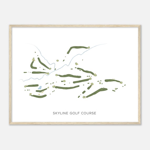 Skyline Golf Course Wisconsin Modern Watercolor Map Golfer Gift Golf Wall Art Golf Poster Print Course Layout
