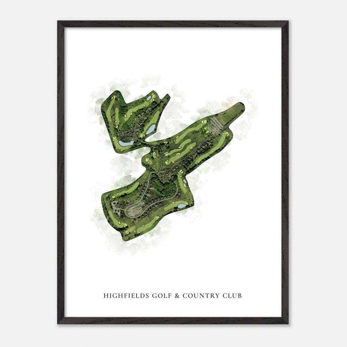 Highfields Golf & Country Club Massachusetts Classic Map Poster - Image 3