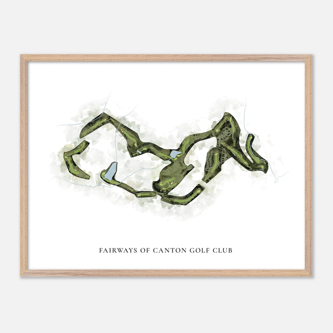 Fairways Of Canton Golf Club Classic Watercolor Map Art Poster