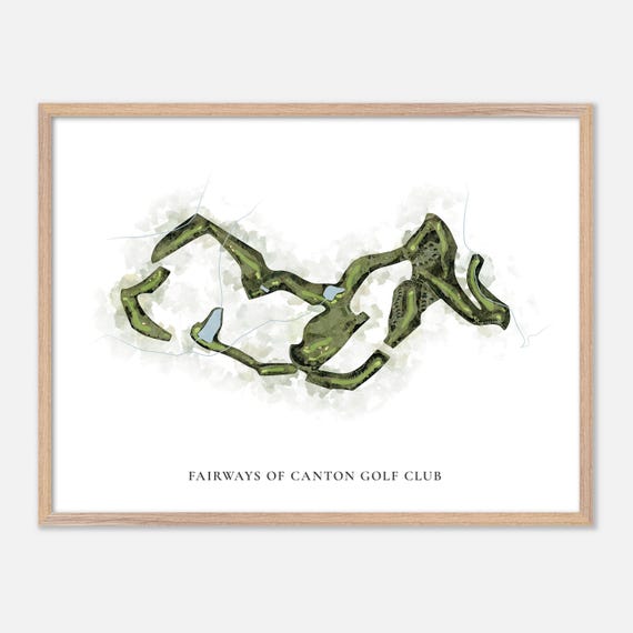 Fairways Of Canton Golf Club In Canton Georgia Classic Watercolor Map Golfer Gift Golf Wall Art Golf Poster Print Course Layout