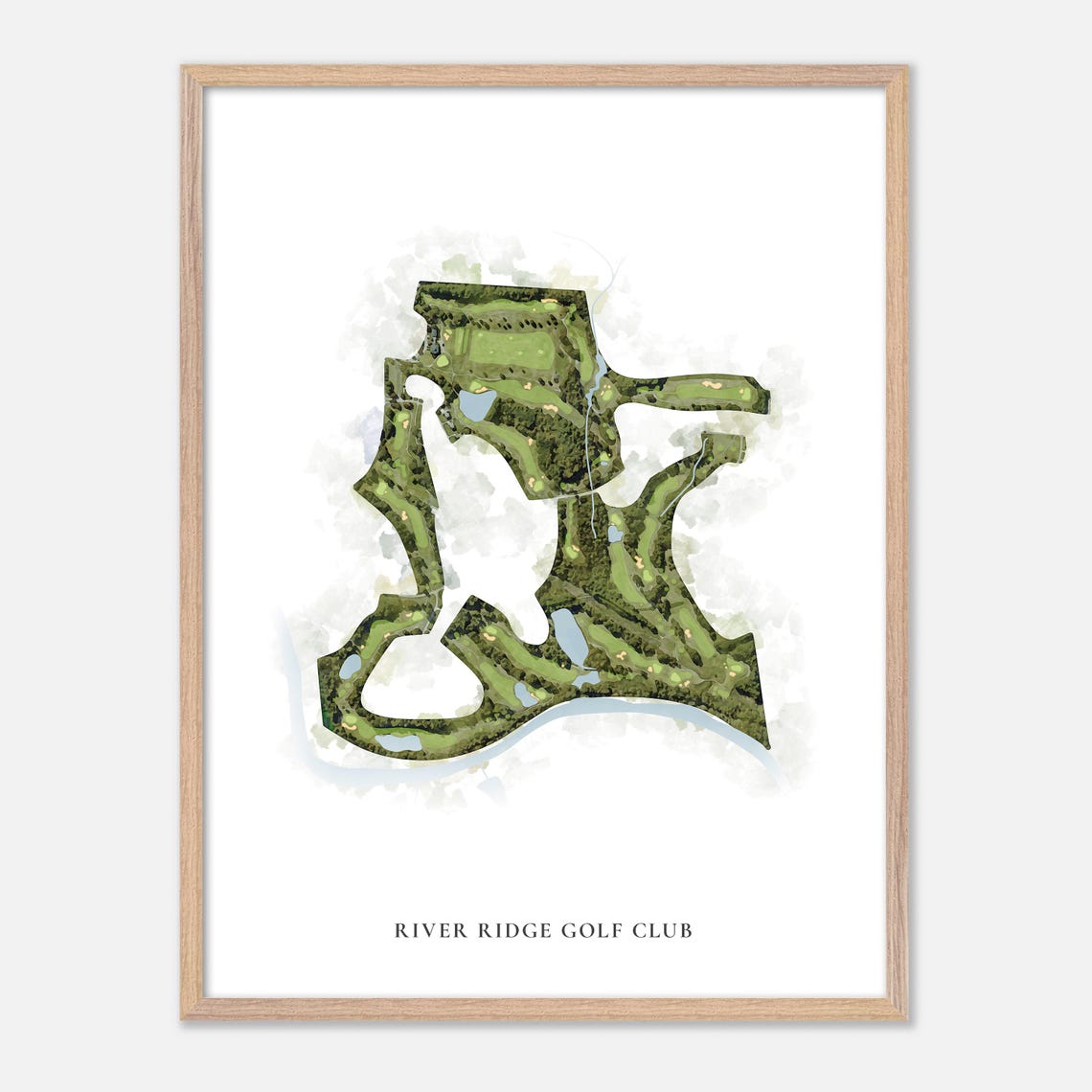 River Ridge Golf Club Raleigh North Carolina Classic Watercolor Poster - Image 2