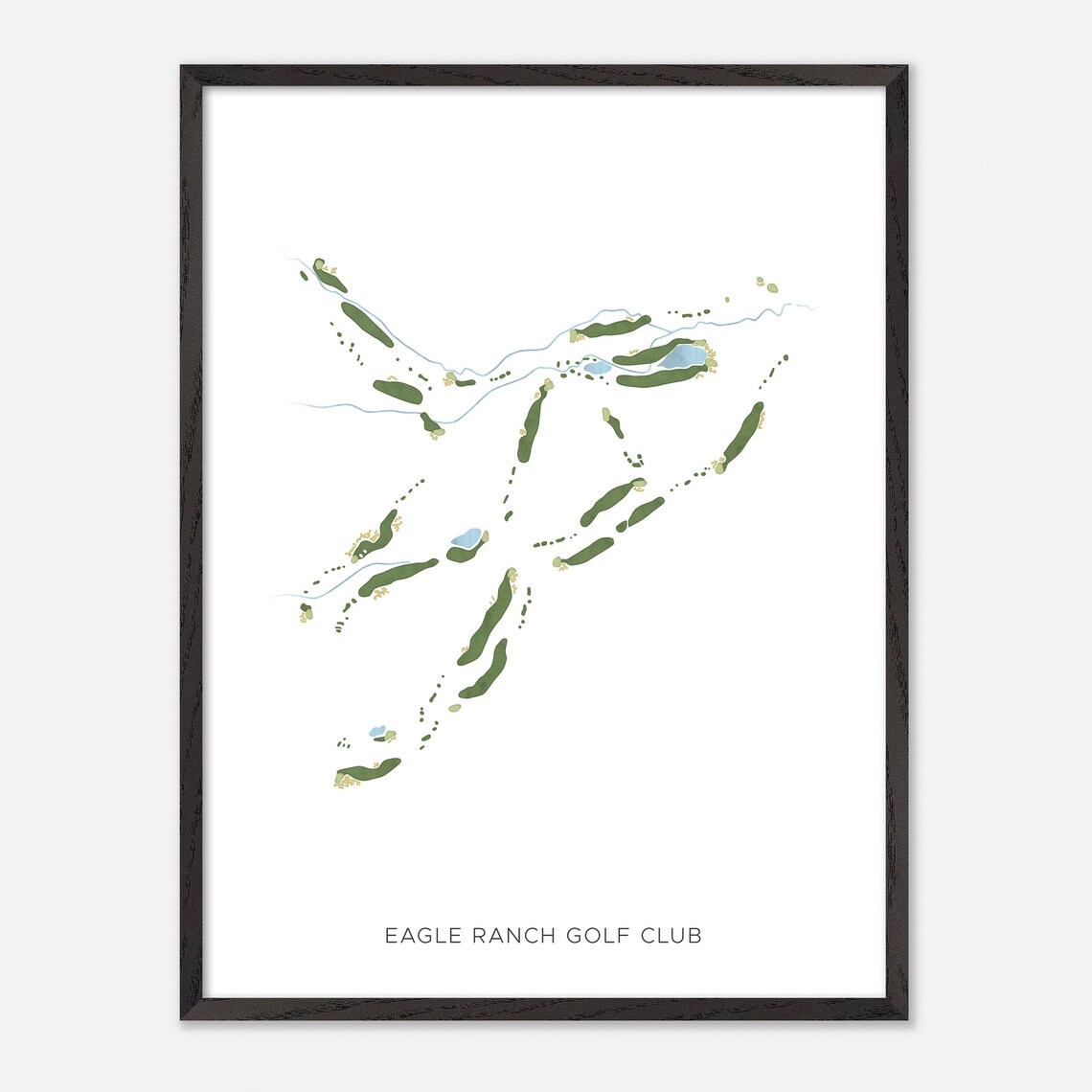 Eagle Ranch Golf Club Eagle Colorado Modern Watercolor Golf Map Poster - Image 3