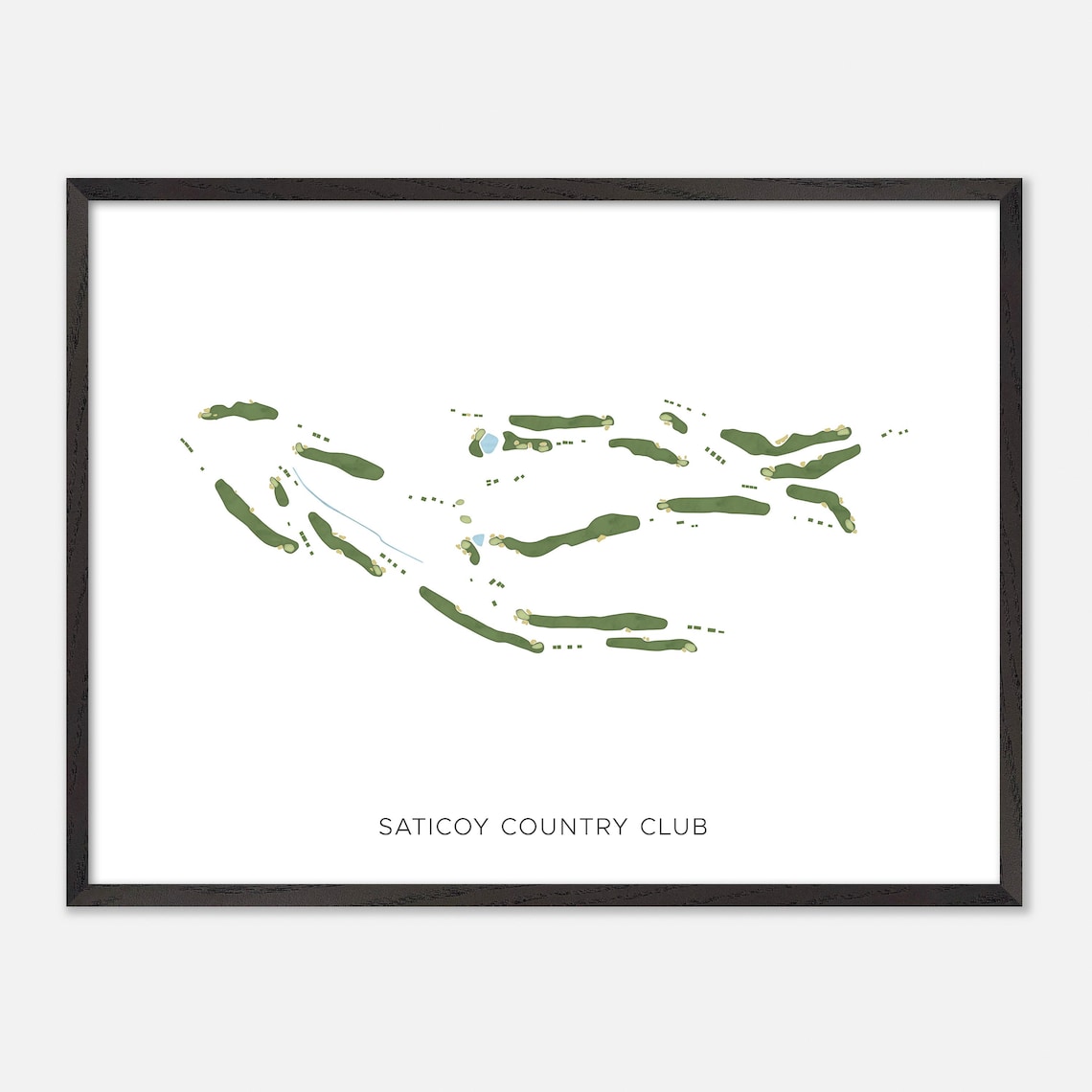 Saticoy Country Club Golf Course Map Minimalist Green Art Poster - Image 5
