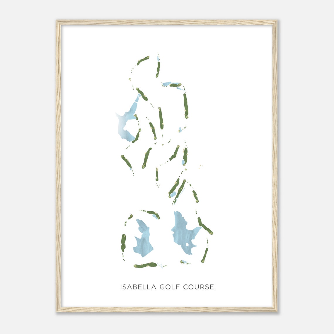 Isabella Golf Course Arkansas Modern Watercolor Course Map Poster