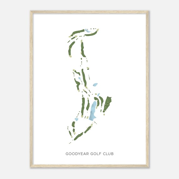 Goodyear Golf Club Virginia Modern Watercolor Golf Map Poster