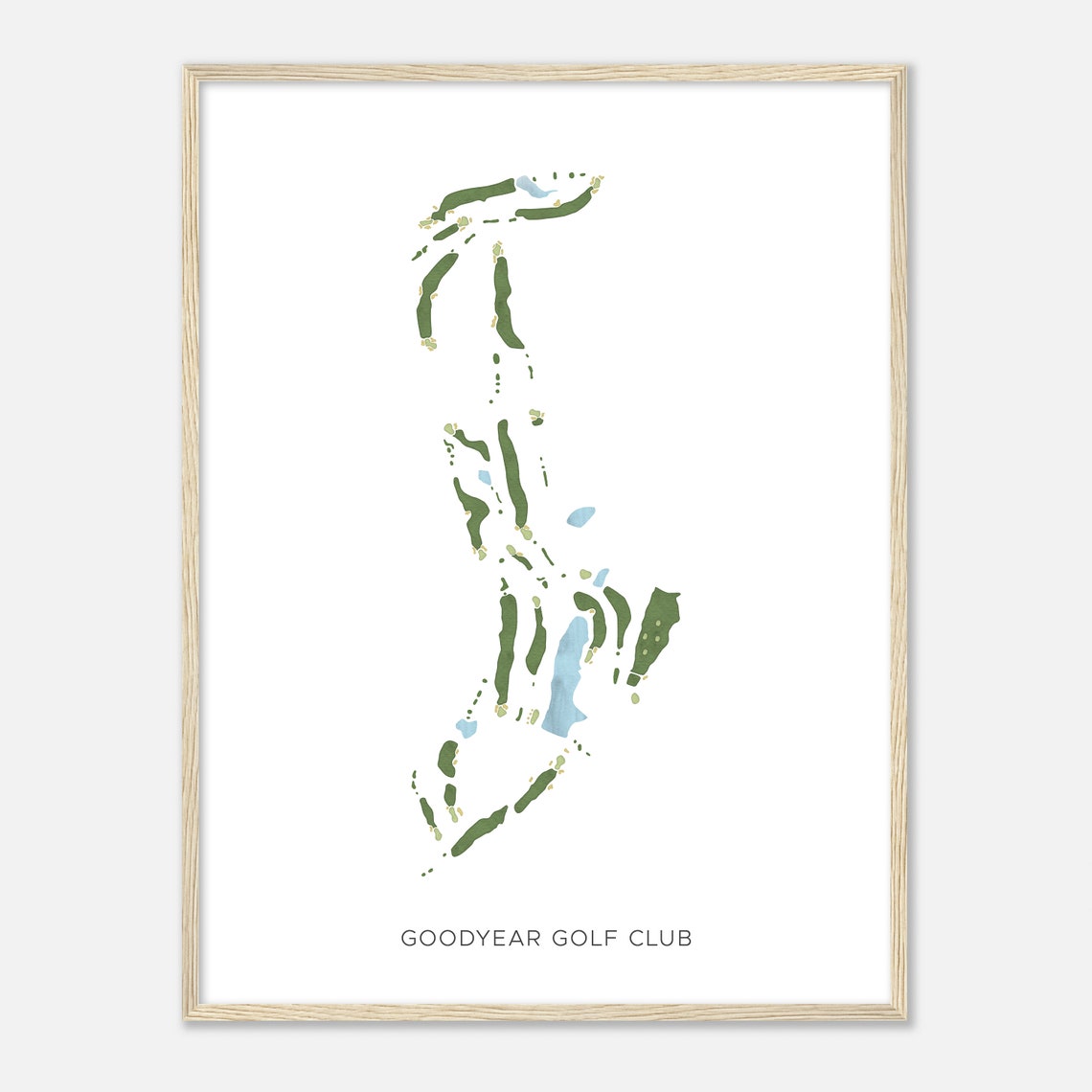 Goodyear Golf Club Virginia Modern Watercolor Golf Map Poster