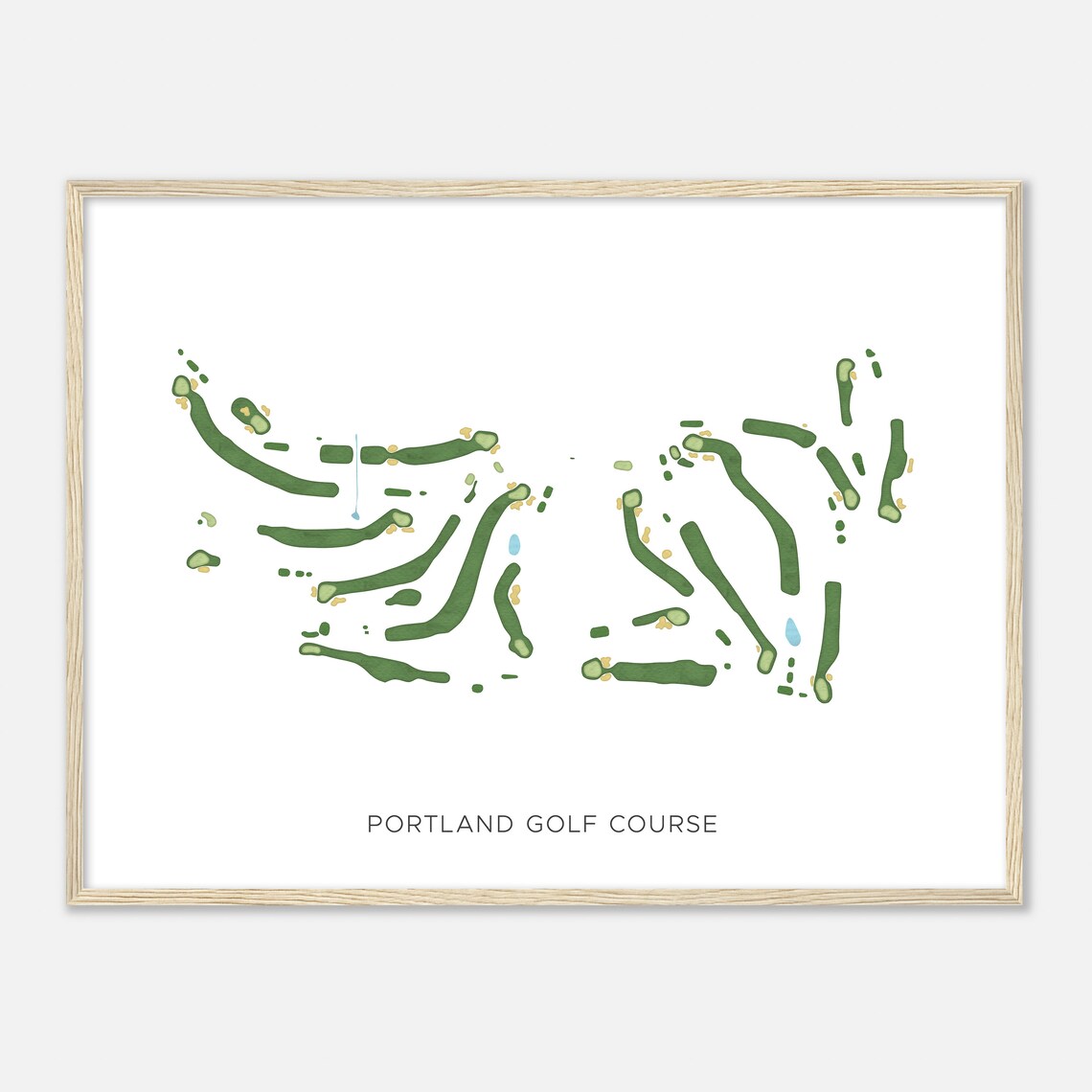 Portland Golf Course Connecticut Modern Watercolor Map Golfer Gift Golf Wall Art Golf Poster Print Course Layout