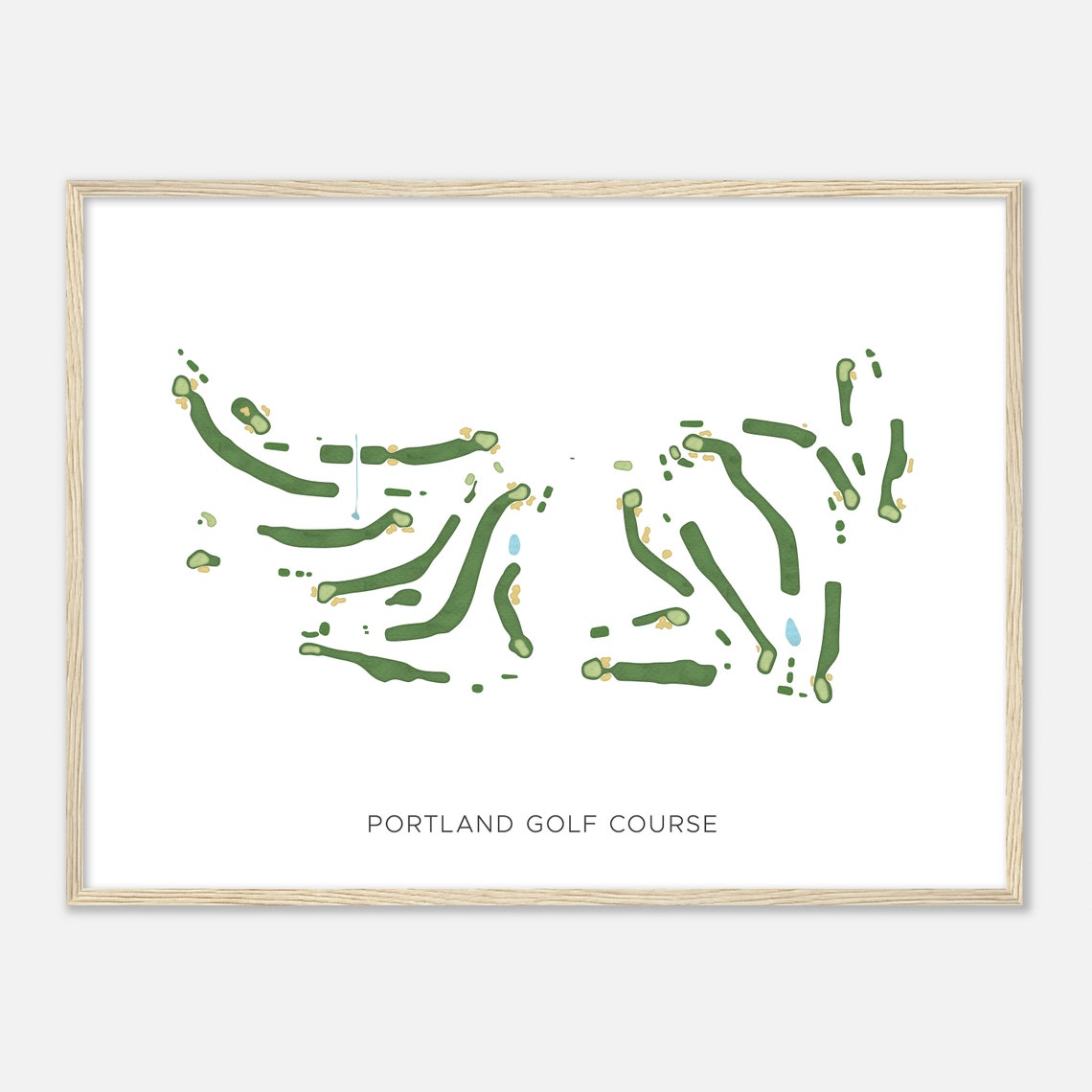 Portland Golf Course Minimalist Fairway Line Course Map Poster