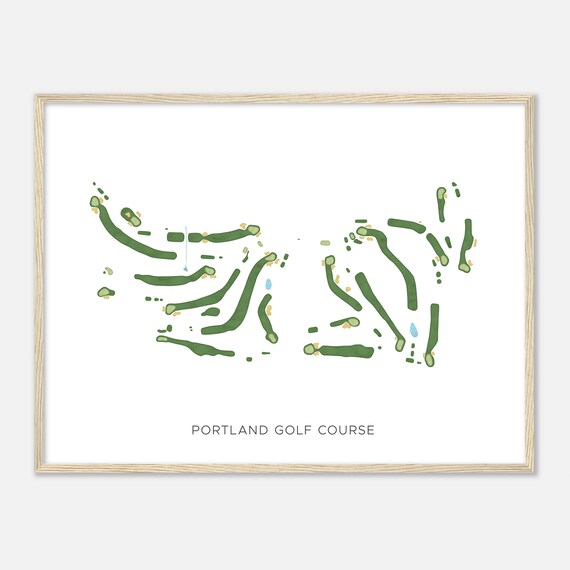 Portland Golf Course Connecticut Modern Watercolor Map Golfer Gift Golf Wall Art Golf Poster Print Course Layout