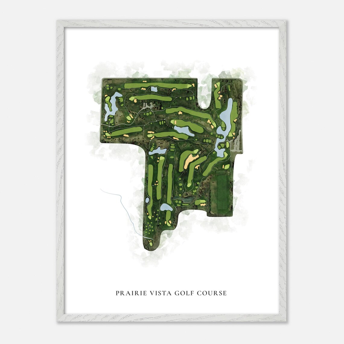 Prairie Vista Golf Course Bloomington Illinois Classic Watercolor Poster - Image 2