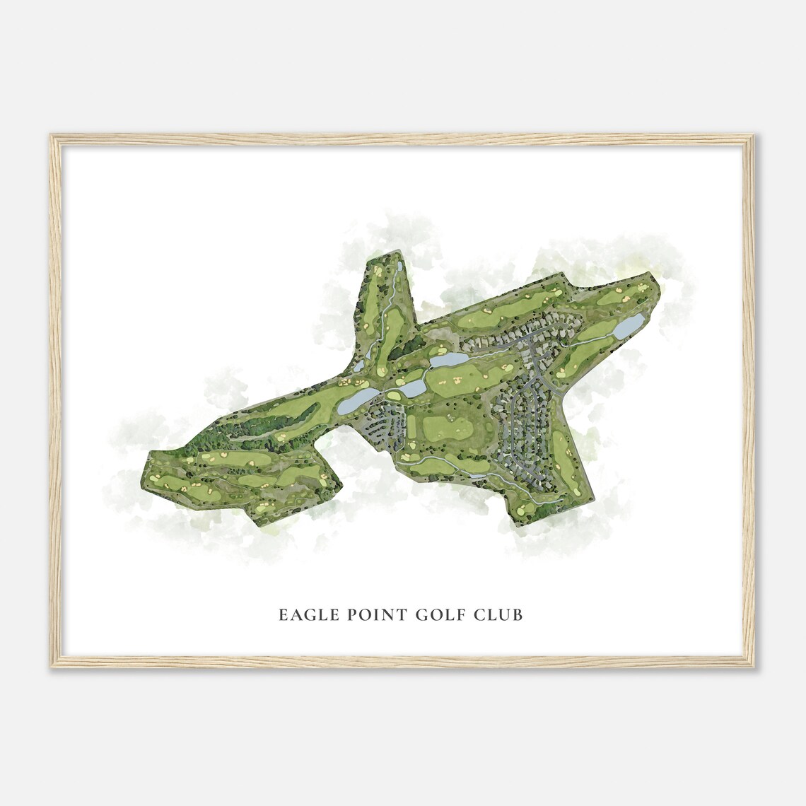 Eagle Point Golf Club Oregon Classic Watercolor Map Golfer Gift Golf Wall Art Golf Poster Print Course Layout - Image 2