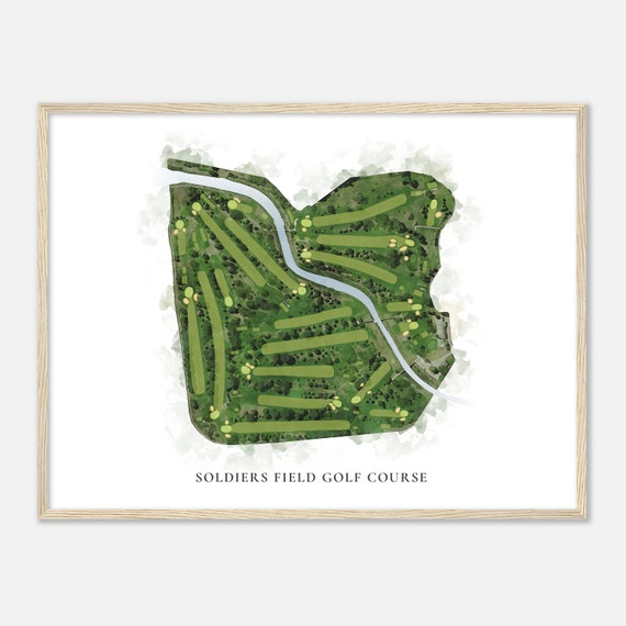 Soldiers Field Golf Course Minnesota Classic Watercolor Map Golfer Gift Golf Wall Art Golf Poster Print Course Layout