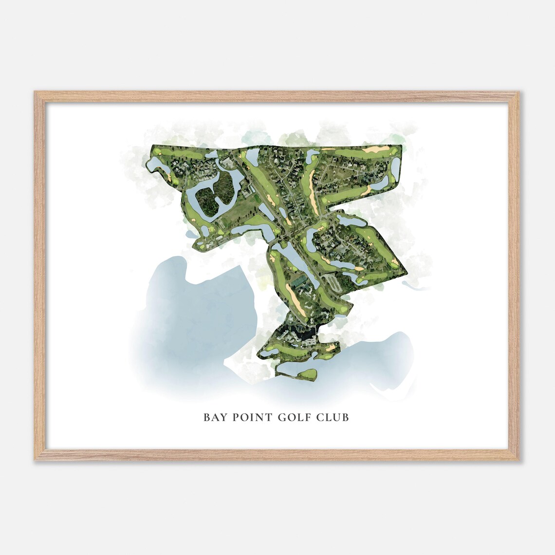 Bay Point Golf Club Panama City Beach Florida Watercolor Map Poster