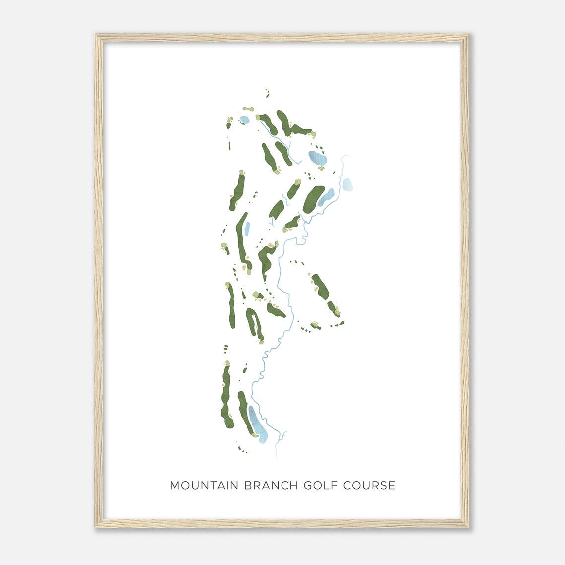 Mountain Branch Golf Course Maryland Modern Watercolor Map Poster - Image 2