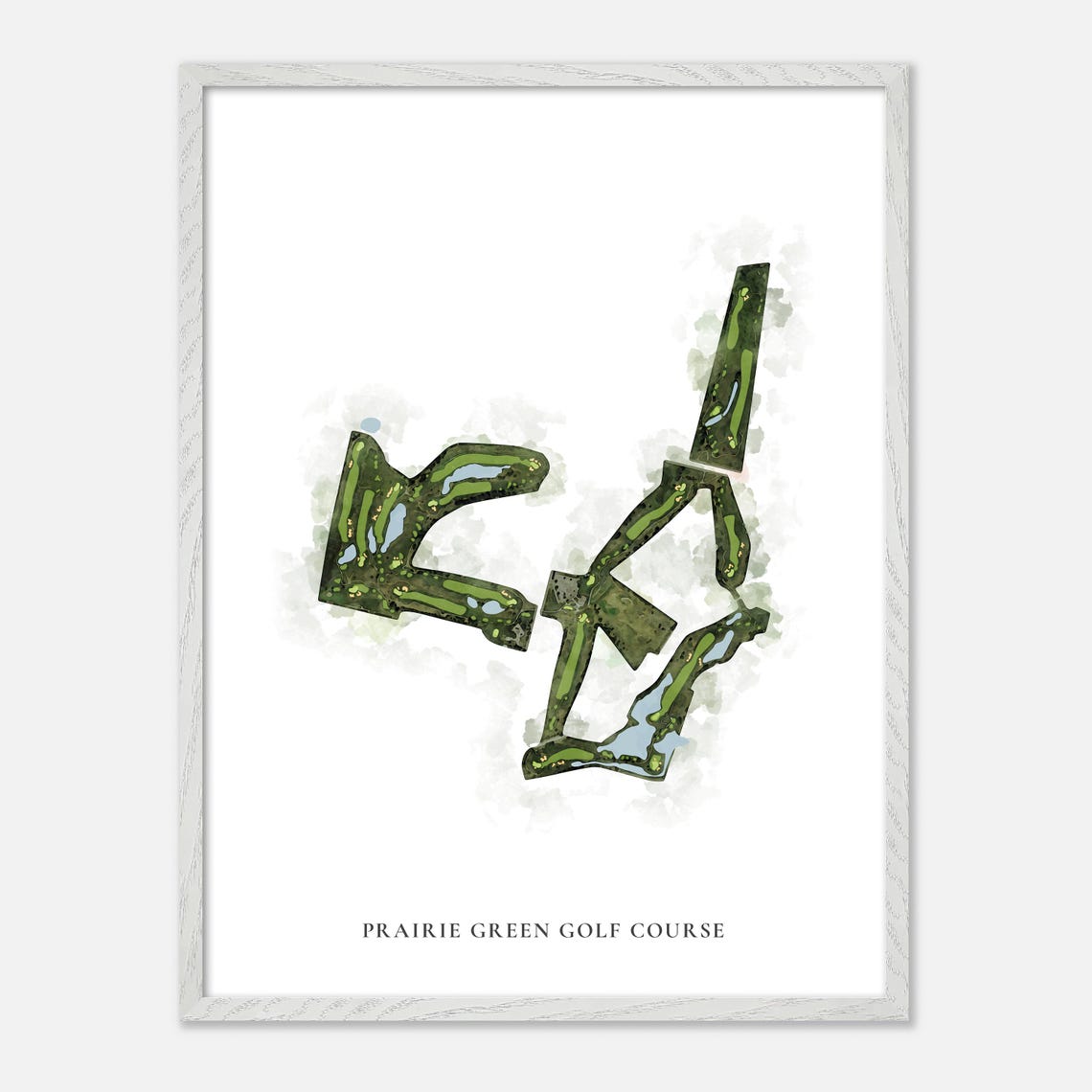 Prairie Green Golf Course Watercolor Aerial Map Art Poster Gift - Image 2