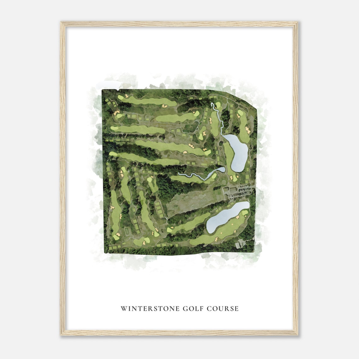 Winterstone Golf Course Classic Watercolor Course Map Art Poster - Image 2