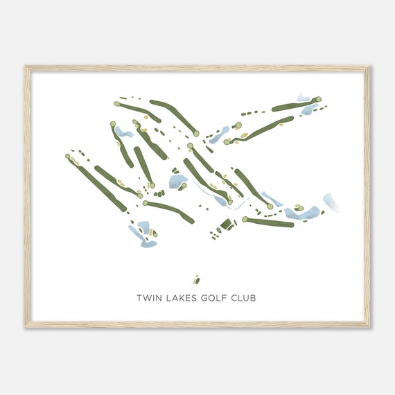 Twin Lakes Golf Club Indiana Modern Watercolor Map Golfer Gift Golf Wall Art Golf Poster Print Course Layout