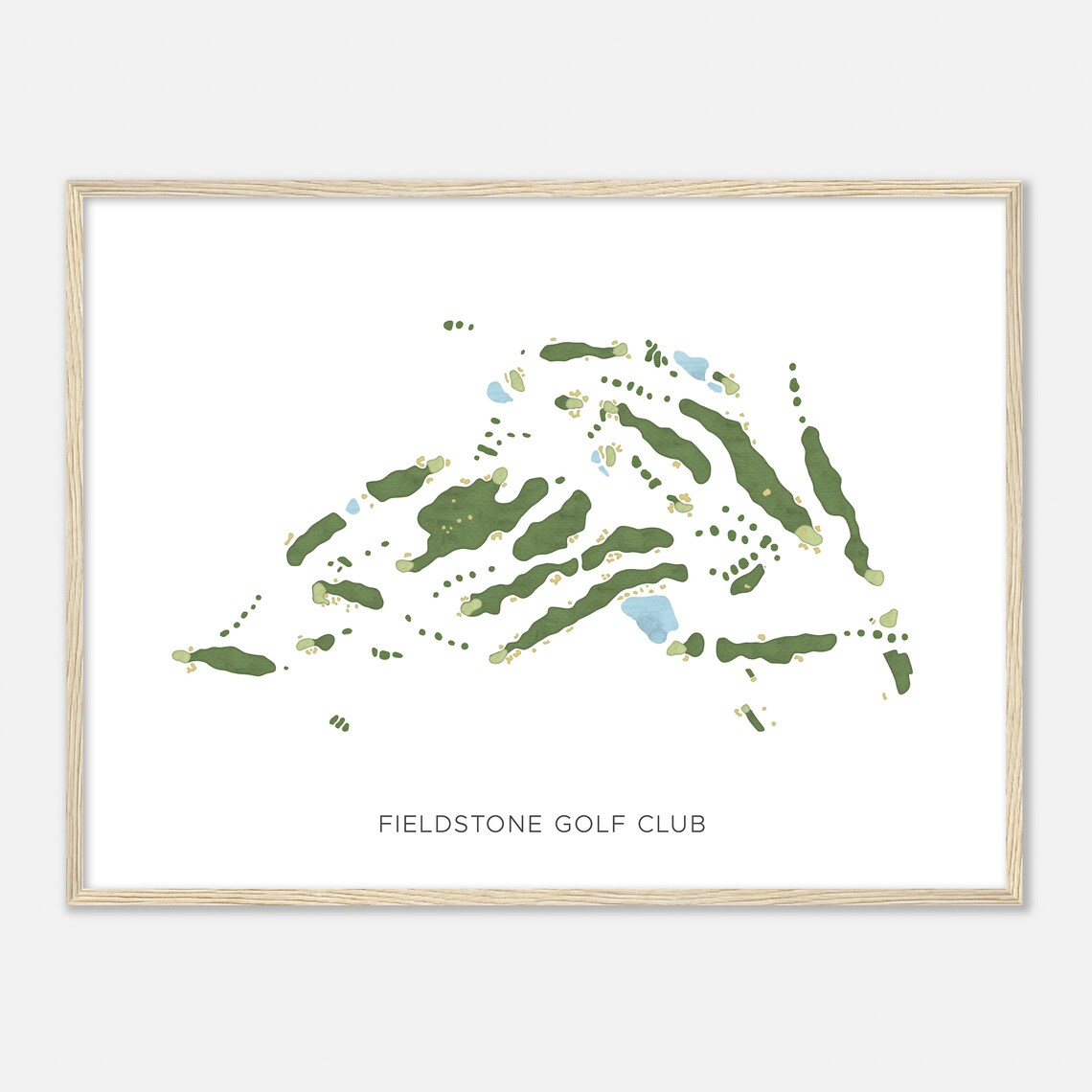 Fieldstone Golf Club Delaware Modern Detailed Watercolor Poster
