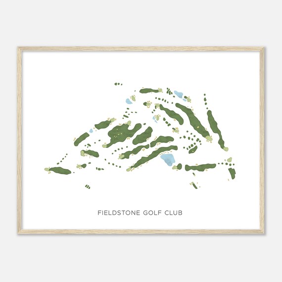 Fieldstone Golf Club Delaware Modern Detailed Watercolor Poster